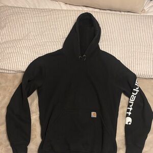 Carhartt Men's Black Hoodie with Logo Sleeve